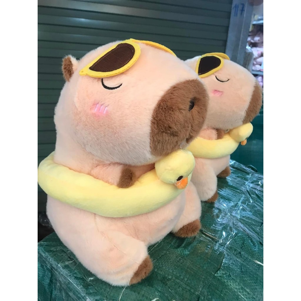 Capybara Phao Vịt Dễ Thương Gấu Bông Capybara Phao Vit Cute Capybara Đi Biển Có Má Hồng Chất Liệu Vải Lông Thỏ Cao Cấp