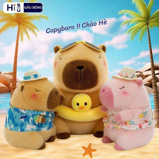 Capybara Phao Vịt Capybara Đi Biển Cao Cấp Capybara Mùa Hè Sôi Động Cực Hot Đầy Đủ Mẫu và Kích Thước