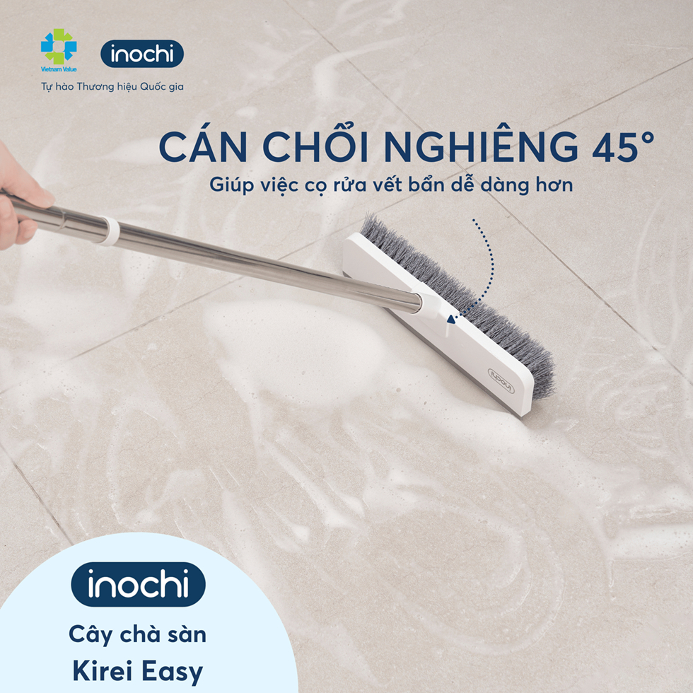 Cây Chà Sàn Kirei Xoay 180 Độ (Corner) & Nghiêng 45 Độ (Easy) Inochi, vệ sinh sạch sẽ mọi ngóc ngách