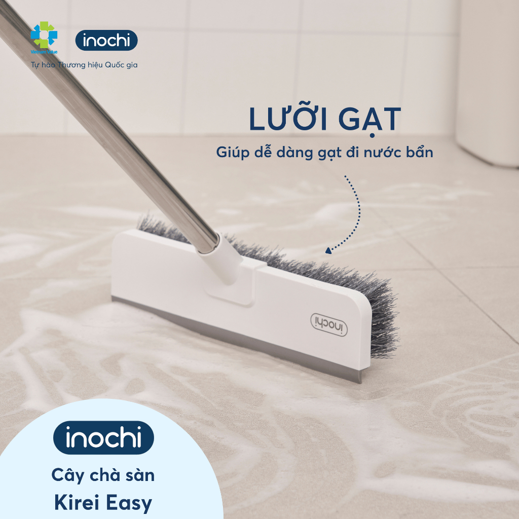 Cây Chà Sàn Kirei Xoay 180 Độ (Corner) & Nghiêng 45 Độ (Easy) Inochi, vệ sinh sạch sẽ mọi ngóc ngách