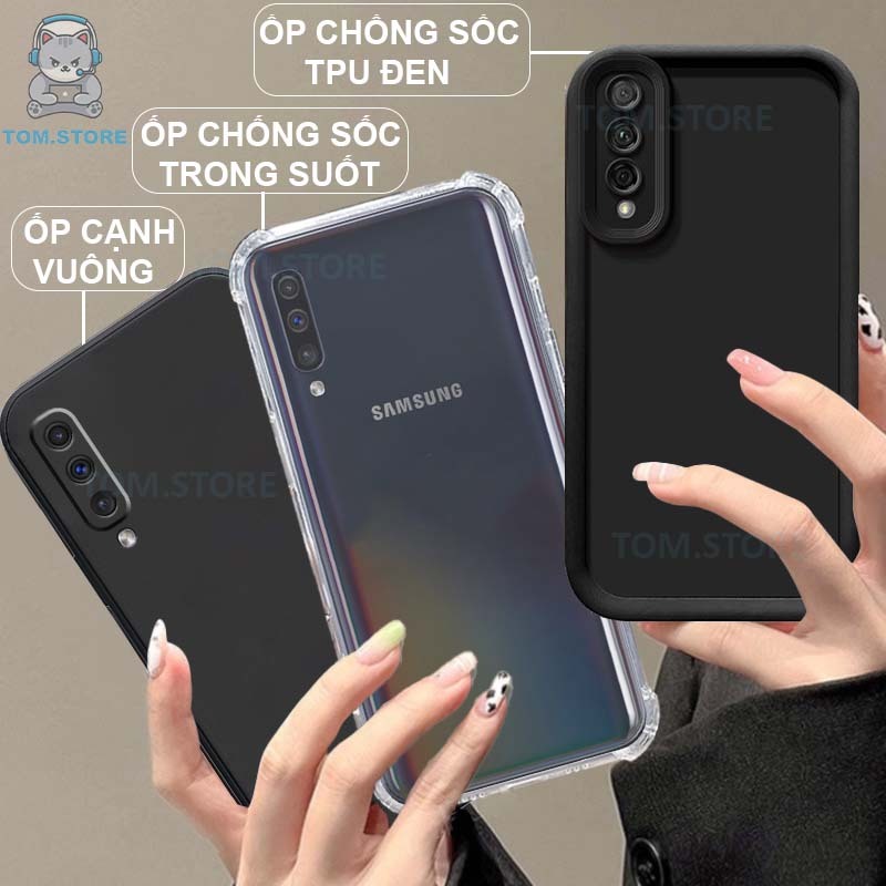 Ốp lưng Samsung A50 / A30S / A50S / A70 / 70S / A90 5G chống sốc đen,kem,TPU viền vuông,chống sốc trong suốt silicon