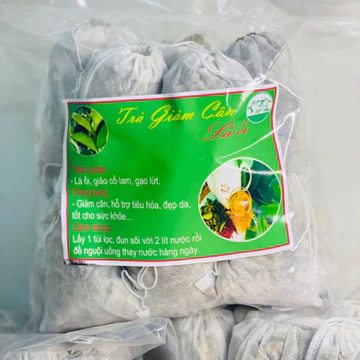 Trà lá ổi non túi lọc giúp giảm cân thành phần lá ổi khô, lá sen, giảo cổ lam, gạo lứt, giảm mỡ bụng, hỗ trợ tiểu đường