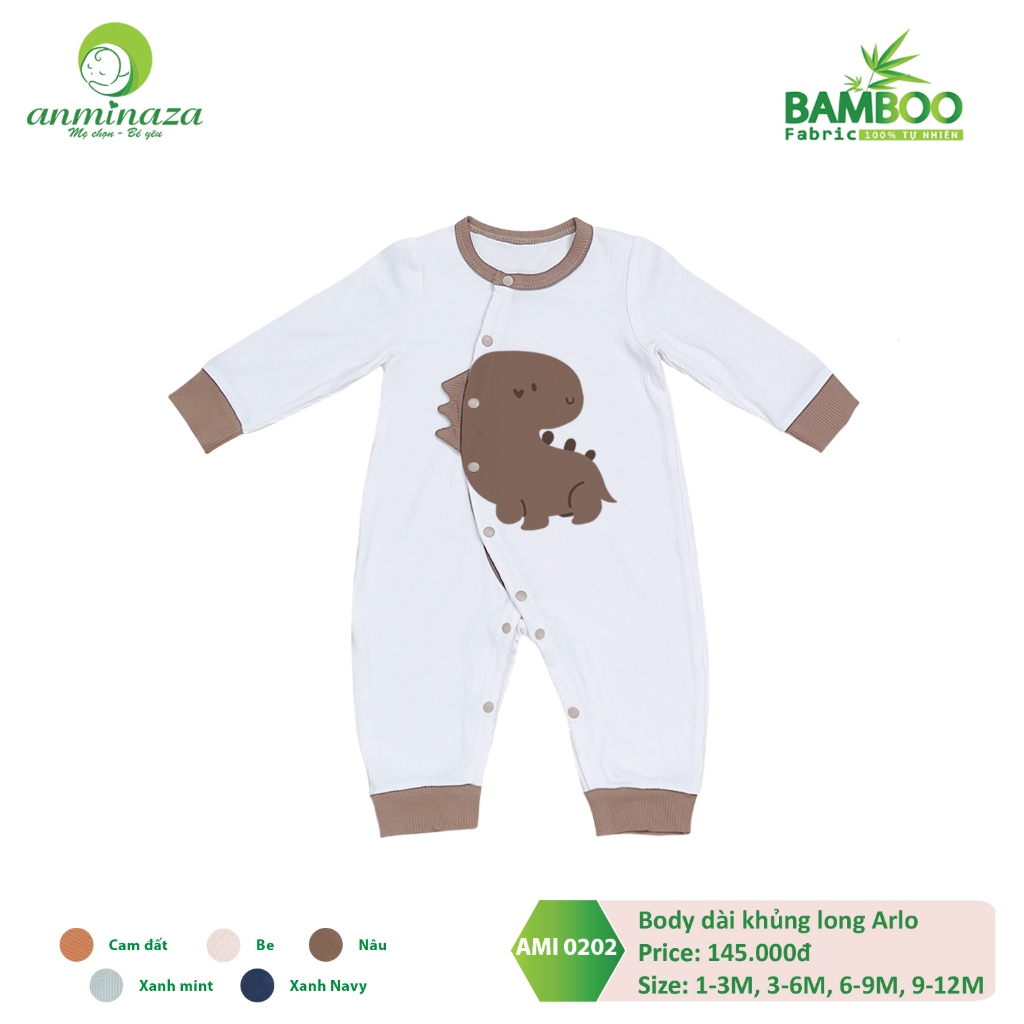 Body Dài Tay Khủng Long Anminaza Vải Sợi Tre Dệt Tăm Mềm Mại Và Co Dãn - Hàng Chính Hãng AMI0202