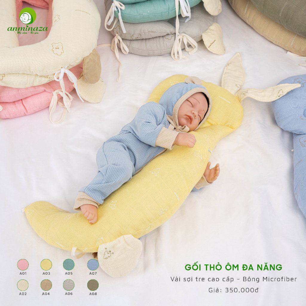 Gối Ôm Cho Bé Đa Năng Anminaza 3 Trong 1 Dành Cho Bé - Hàng Chính Hãng APK0047