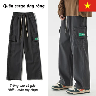 🧊🧊Pata quần bò nam túi hộp quần big size Quần ống rộng nam quần túi hộp nam Co giãn Phong cách đường phố
