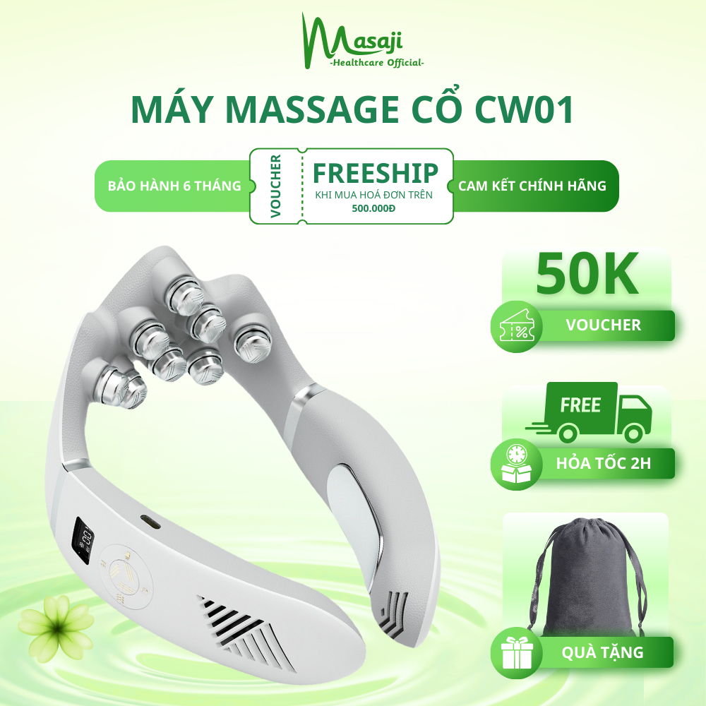 Máy massage cổ vai gáy CW1 với 8 đầu massage có chườm ấm, mát xa cao ...