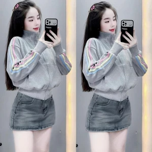 Áo Khoác Nỉ CỔ CAO Tay Phối Nhiều Màu Viền Sọc Họa Tiết CỰC MỚI