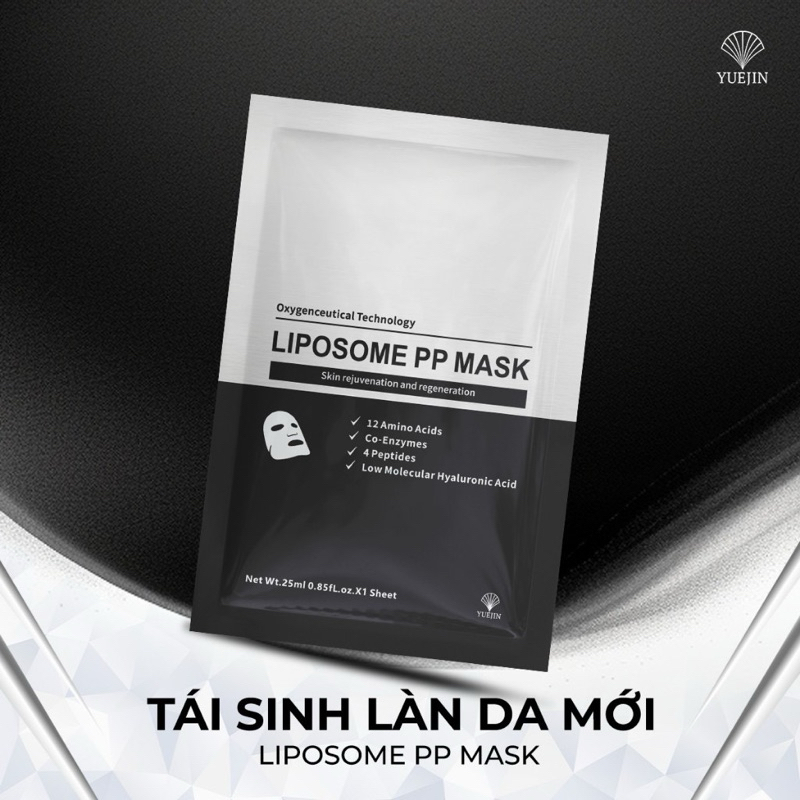 1 hộp 10 miếng Mặt nạ Yuejin Liposome PP Mask (ĐEN) 25ml hạn 2028 IS232