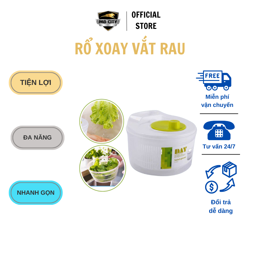 Rổ Quay Rau – Rổ Quay Rau Sống Ráo Nước Tức Thì– Rổ Vắt Rau Sống Trộn ...