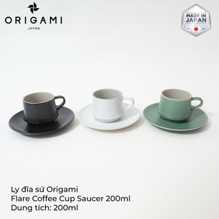 [VOLVANO] Ly đĩa sứ ORIGAMI Flare Coffee Cup Saucer 200ml