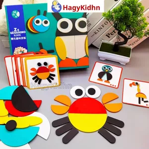 Bộ Đồ Chơi Ghép Hình Gỗ Các Con Vật Montessori Hagykidhn Đồ Chơi GHÉP CÚ LOẠI ĐẸP Cho Bé