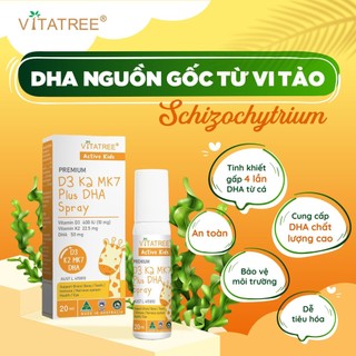 Xịt Vitatree Premium D3K2MK7 Plus DHA Spray 20ml giúp bé cao lớn và thông minh vượt trội