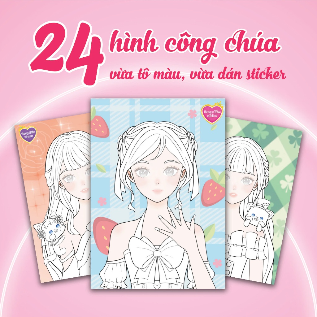 Ảnh Sách Trang điểm Công chúa Hàn Quốc Hana- Bóc dán sticker cho bé gái siêu xinh 3