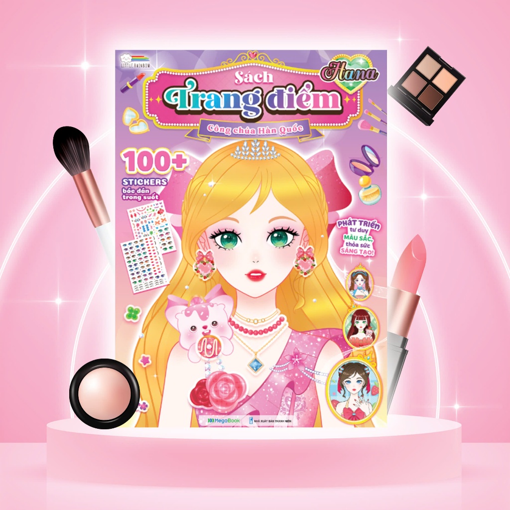 Ảnh Sách Trang điểm Công chúa Hàn Quốc Hana- Bóc dán sticker cho bé gái siêu xinh 2