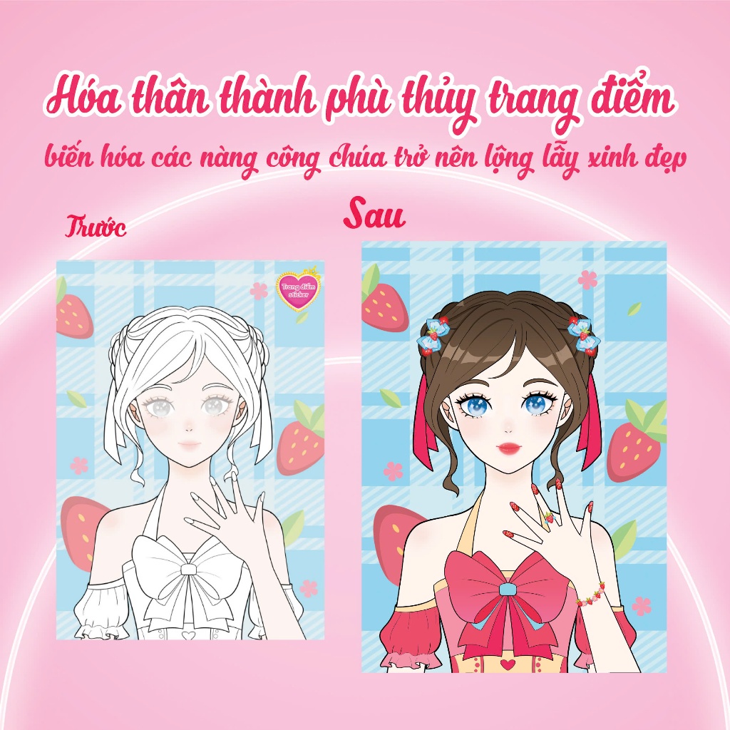 Ảnh Sách Trang điểm Công chúa Hàn Quốc Hana- Bóc dán sticker cho bé gái siêu xinh 4
