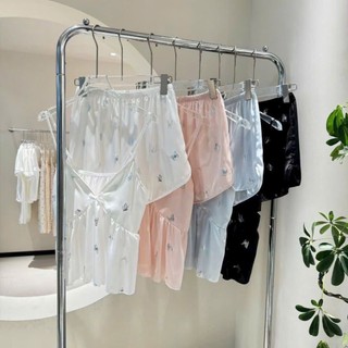 B82 Bộ ngủ lụa hai dây mềm mịn cho Nữ quảng châu cao cấp họa tiết đơn giản Phương Linh Underwear