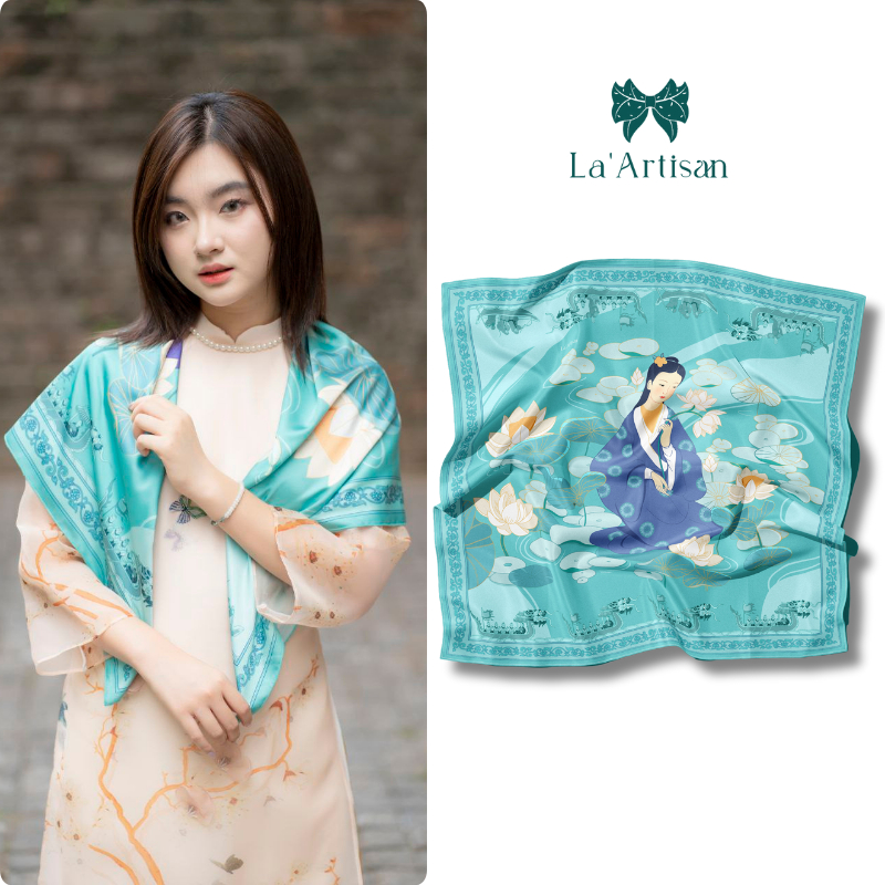 Khăn vuông hoạ tiết An Tư Công Chúa khăn choàng vai, quàng cổ cao cấp chất liệu mềm mại 60x60, 90x90