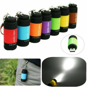 Đèn pin sạc usb kiêm móc khóa mini torch chông nước loại tốt nhiều màu lựa chọn