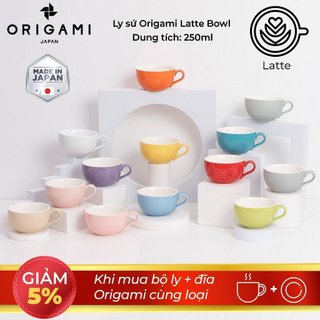 [ORIGAMI JAPAN] Volcano Ly sứ Origami Latte Bowl 250ml uống trà cà phê