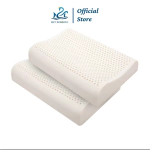 Gối cao su thiên nhiên M2T BEDDING thiết kế công thái học hỗ trợ tư thế ngủ tránh đau mỏi vai gáy kích thước 40x60cm