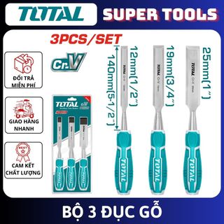 ĐỒ NGHỀ TOTAL Bộ 3 đục gỗ THT41K0302