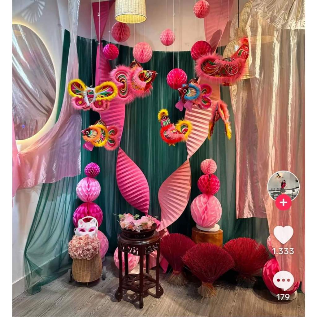Đèn lồng tổ ong trang trí đám cưới lễ Tết, lễ hội trung thu - Kem Shop K372