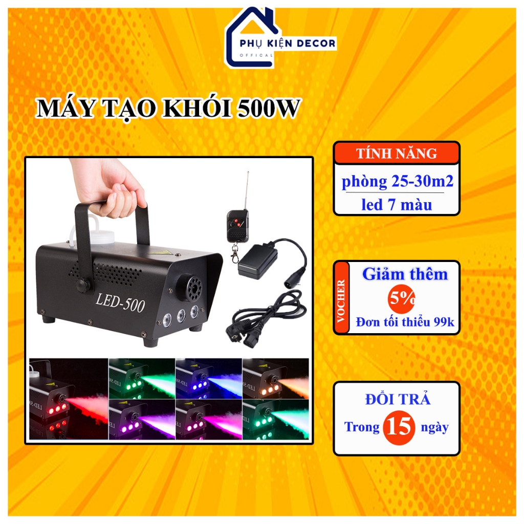 Máy tạo khói, phun khói LED500W tích hợp điều khiển từ xa lượng khói ...