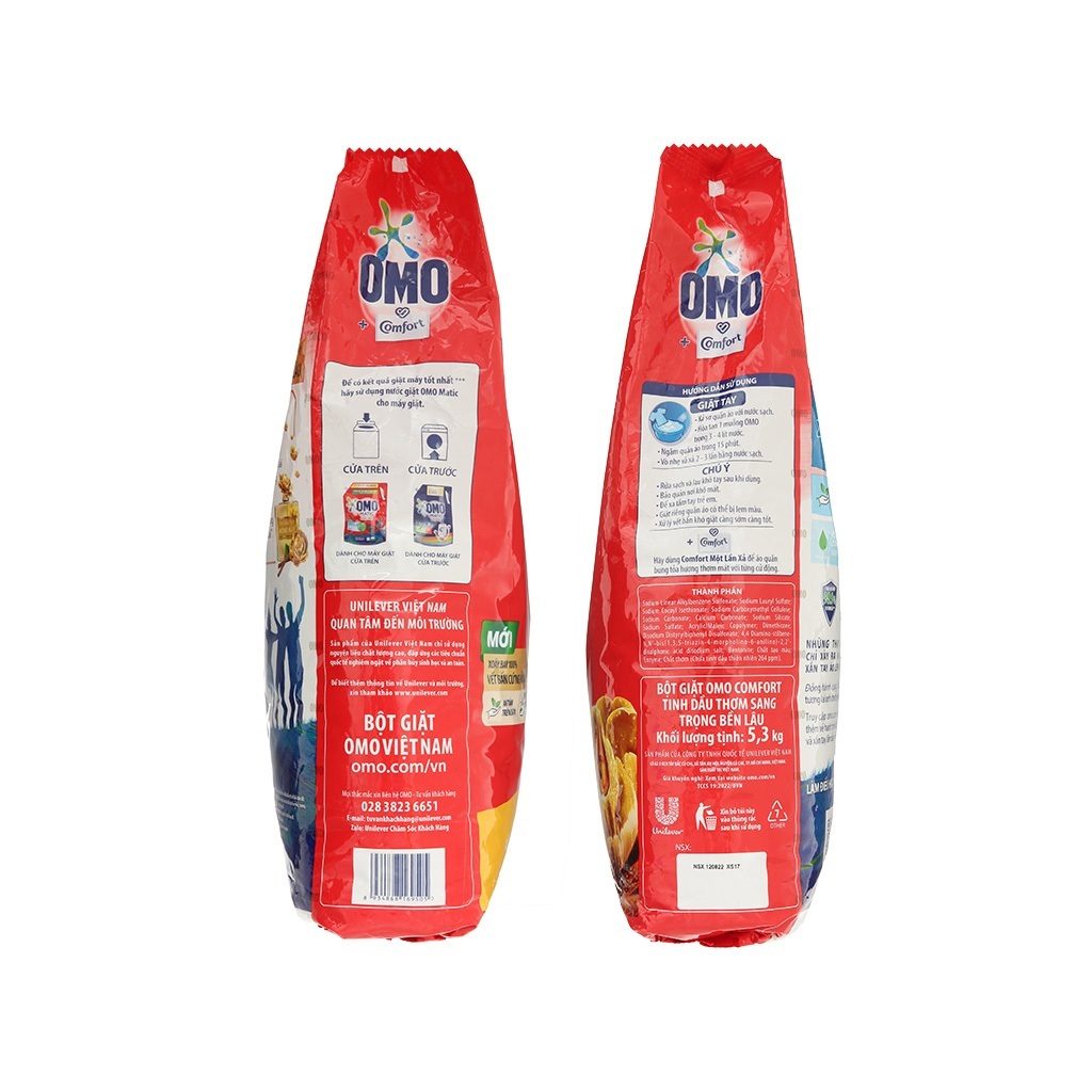 Bột giặt omo cửa trên tinh dầu thơm 5.5kg / 5.1kg