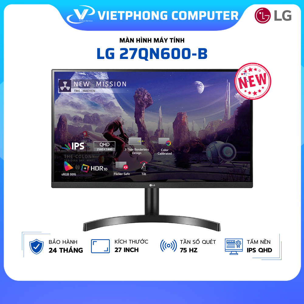 [FULL VAT] MÀN HÌNH LG 27QN600-B (27 INCH/2K/IPS/75HZ/5MS/350NITS/HDMI ...