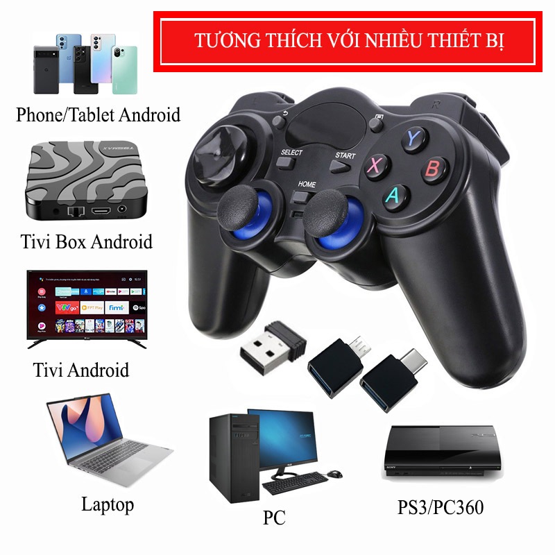 [CỔNG XỊN] Tay cầm chơi game TGZ-850M 2.4G -Tay cầm dành cho Điện thoại Android, PC, Laptop, TV Android, Máy PS3