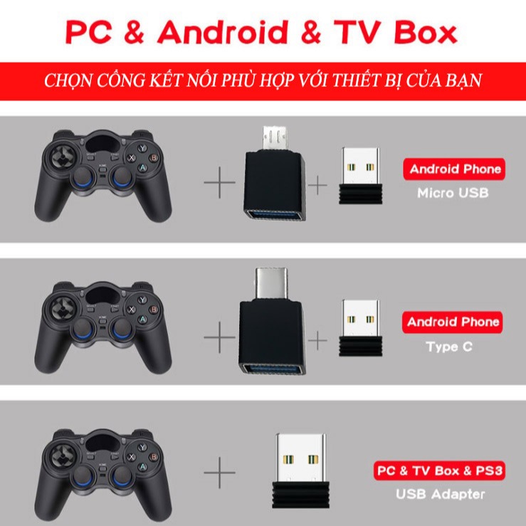 [CỔNG XỊN] Tay cầm chơi game TGZ-850M 2.4G -Tay cầm dành cho Điện thoại Android, PC, Laptop, TV Android, Máy PS3