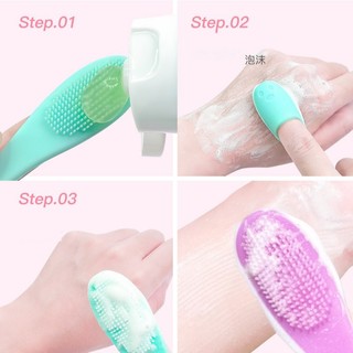 SET 5 Cọ Rửa Mặt Tẩy Tế Bào Chết Bằng Silicon Mềm Hai Mặt Ngón Tay, Bàn Chải Làm Sạch Da Nhẹ Nhàng 88838