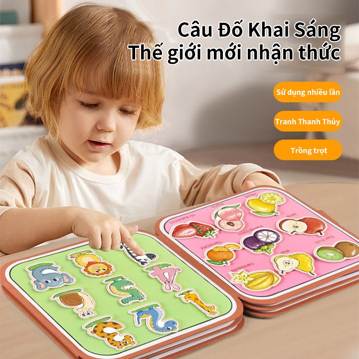 Dồ Chơi Sách Vẽ Tranh Bằng Nước Cho Bé Sách Có Thể Tháo Ra Và Dán Lại Để Sử Dụng Nhiều Lần-PUKAPI