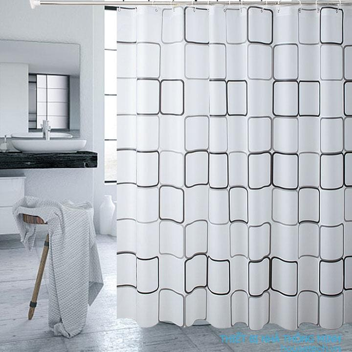 Rèm tắm chống thấm nước và chống nấm mốc Rèm phòng tắm dày không đục lỗ vách ngăn rèm cửa Pabaro
