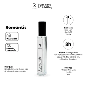 Nước hoa RYMSCENT Nữ Romantic 10ml | Nhóm hương hoa, độ lưu hương từ 6h-8h | Dạng xịt.