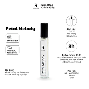 Nước hoa RYMSCENT Nữ Petal Melody 10ml | Nhóm hương hoa, độ lưu hương từ 6h-8h | Dạng xịt.