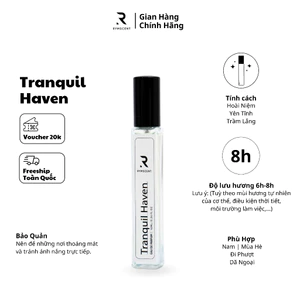 Nước hoa Nam RYMSCENT Tranquil Haven 10ml | Nhóm hương xạ hương, độ lưu hương từ 6h-8h | Dạng xịt.
