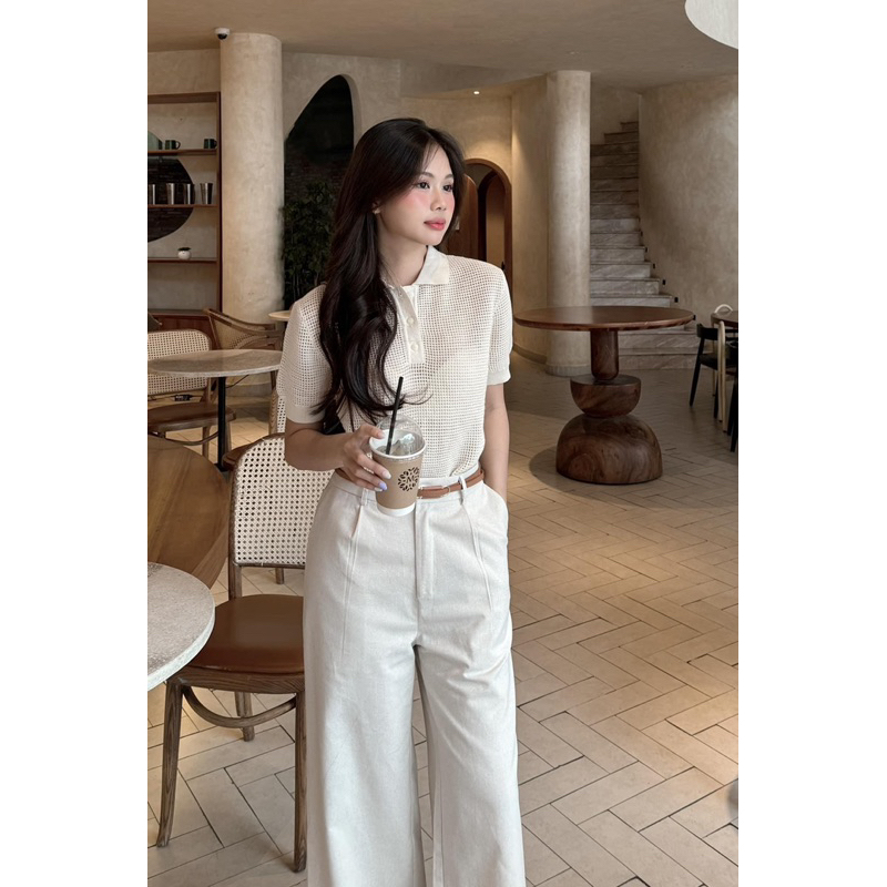 [RÁCH STORE] Áo Len Lỗ Polo - 1216 - 3 Nút - Tay Ngắn | Shopee Việt Nam