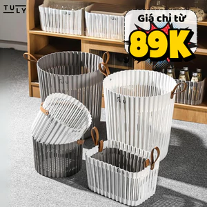 Giỏ đựng quần áo chất liệu nhựa PP, giỏ đựng quần áo bẩn có quai xách TULY SHOP
