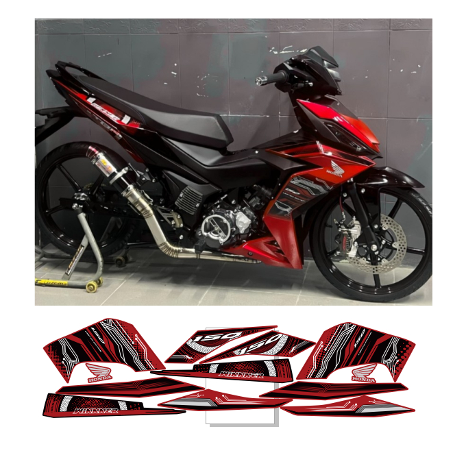 tem rời winner v1 cao cấp mẫu malaysia chất liệu in 3 lớp PPF chống nước không phai màu thích hợp nền đỏ ,nhãn dán