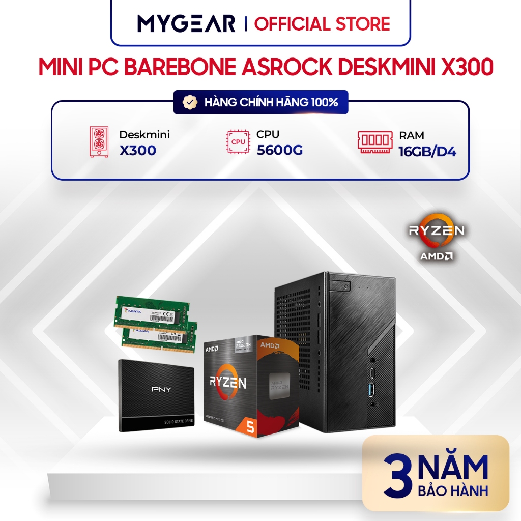 Máy tính bàn Mini PC ASRock Deskmini X300 Ryzen 3000G/4600G