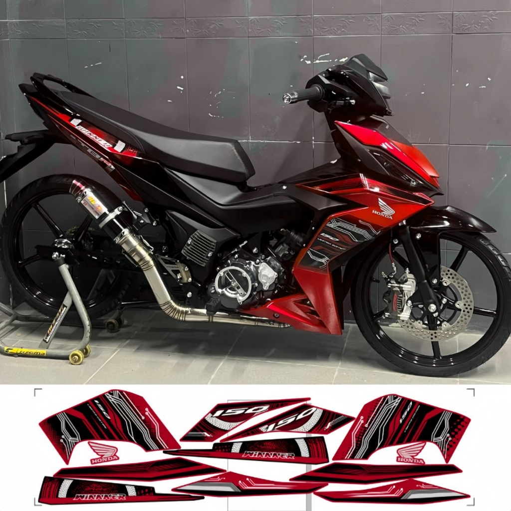 Tem ời WINNER V1 mẫu mạch điện malaisia cao cấp chất liệu in 3 lớp PPF chống nước không phai màu ,nhãn dán,logo.