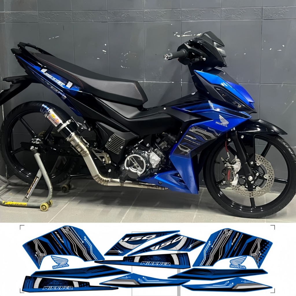 Tem ời WINNER V1 mẫu mạch điện malaisia cao cấp chất liệu in 3 lớp PPF chống nước không phai màu ,nhãn dán,logo.