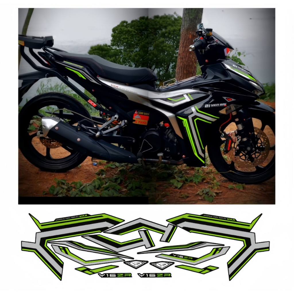 Tem rời EXCITER 155 mẫu y16zr cao cấp chất liệu in 3 lớp PPF chống nước không phai màu,nhãn dán,logo.