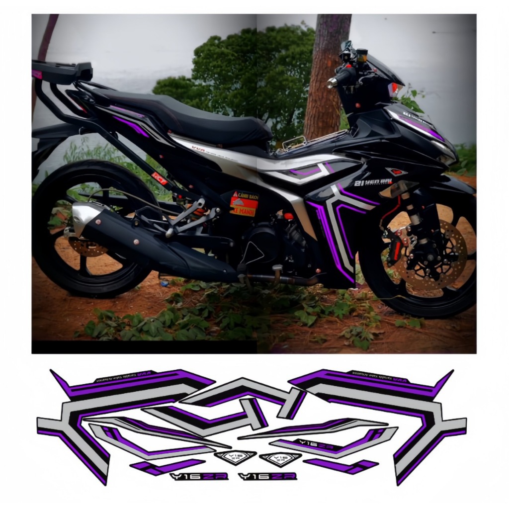 Tem rời EXCITER 155 mẫu y16zr cao cấp chất liệu in 3 lớp PPF chống nước không phai màu,nhãn dán,logo.