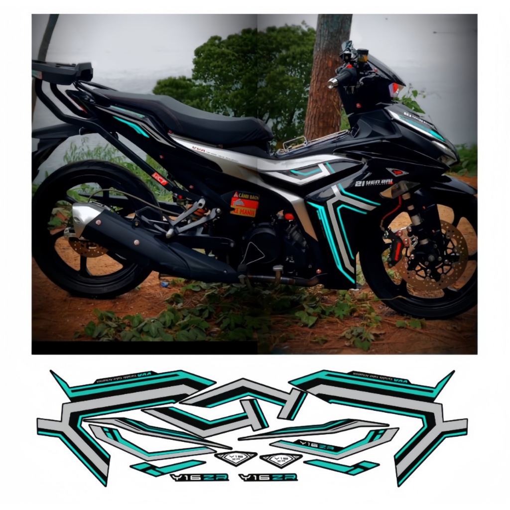 Tem rời EXCITER 155 mẫu y16zr cao cấp chất liệu in 3 lớp PPF chống nước không phai màu,nhãn dán,logo.