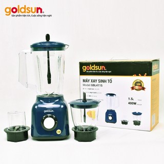 Máy xay sinh tố Goldsun GBL4115 công suất 400W có 3 cối nhựa kèm lưỡi dao inox 4 cánh