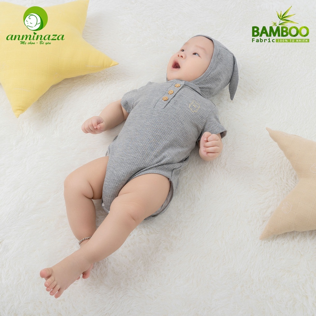 Mũ Tai Gấu,Tai Thỏ Cho Bé 0-6 Tháng Vải Sợi Tre Tăm Cao Cấp - Hàng Chính Hãng MIN0014T,MIN0013T