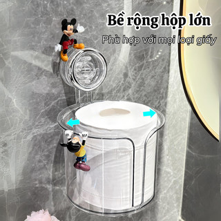 Hộp đựng giấy vệ sinh trong suốt ECO hút chân không có khe rút giấy, Hộp đựng khăn giấy phòng tắm