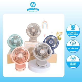 Quạt Sạc Tích Điện Honper 10.000 mAh HP2301 Màu Ghi - Màu Be